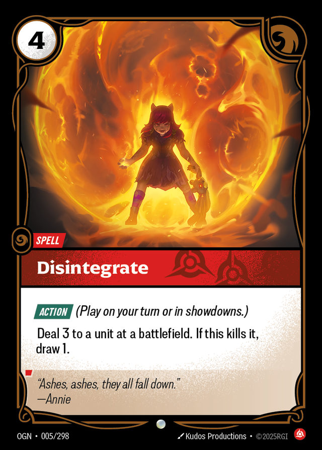 Disintegrate, card art